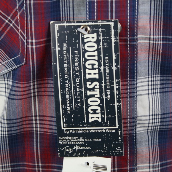 Panhandle Men's Pearl Snap Shirt Western Flip Cuff - Picture 5 of 8